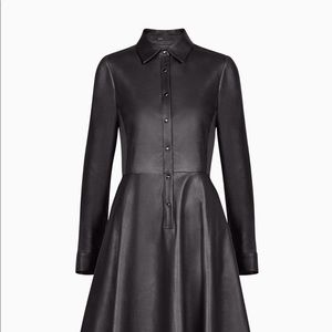 Leather shirtdress